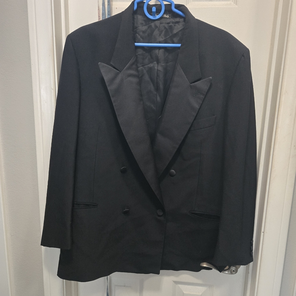 Mani By Giorgio Armani Vintage Virgin Wool Double-Breasted  Blazer Size 44R